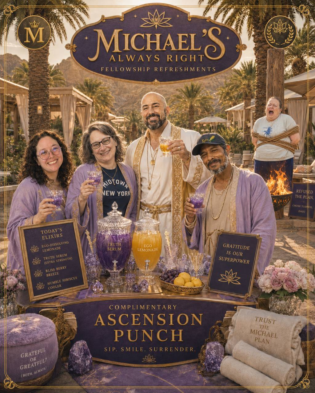 Fellowship Refreshments — Truth Serum and Ego Lemonade